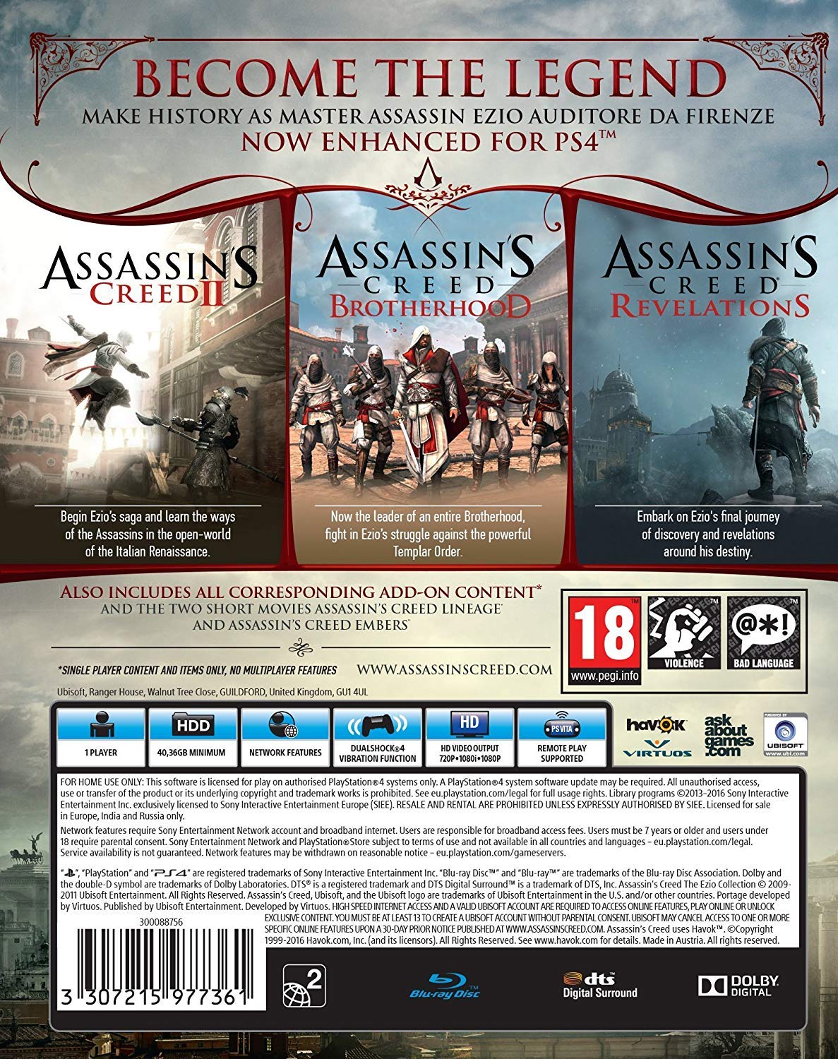Assassin's Creed Ezio Collection PS4