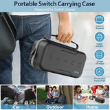 Switch OLED Carrying Case Compatible with Nintendo Switch/OLED Model, Portable Switch Travel Carry Case for Joy-Con and Adapter, Hard Shell Dockable Protective Switch Pouch Case with 20 Games, Grey (Nintendo Switch)